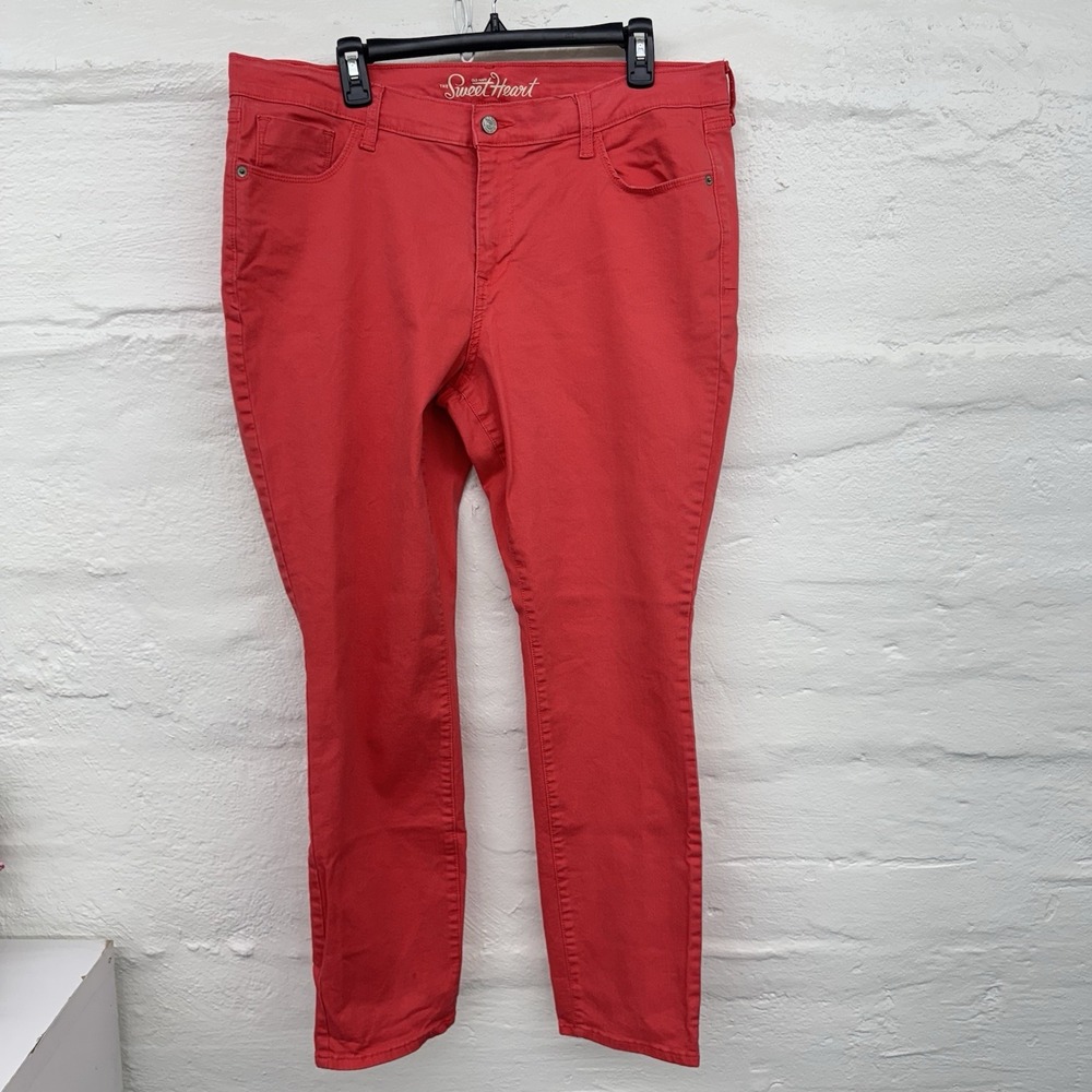 OLD‎ NAVY ROCKSTAR SUPER SKINNY MID RISE Womens Size 16 Jeans Coral